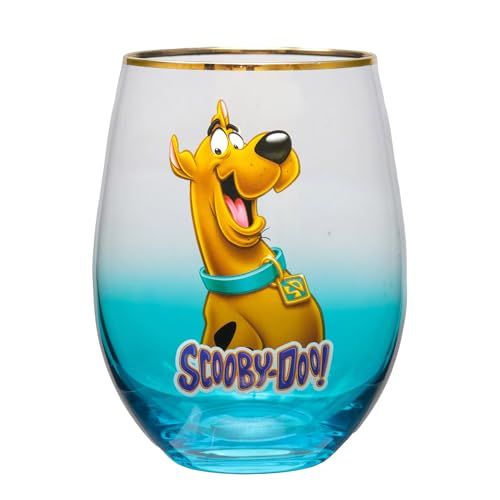 Stemless Wine Glass, 20oz - Lidless Drink Tumbler for Cold Beverages - Scooby Doo