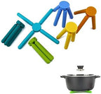 3/Pack Foldable Trivets Silicone, FENGCHEN Folding Trivets, Non-Slip Collapsible Cross Compact Design Expandable Silicone Pot Holder,Violet