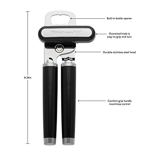 Classic Multifunction Can Opener/Bottle Opener, 8.34-Inch, Black & All Purpose Shears with Protective Sheath, One Size, Black - view 3