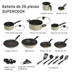 Supercook 26 Piece Lichen Green Cookware Set with Titanium Non-Stick Thermo Signal Technology, Easy Cleaning and Diffuser Base for Creating Delicious Recipes, B929SZ84 - view 2
