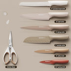 Knife Set, 13 Pieces Kitchen Knives Set with Healthy Anti-Rust Coating, Dishwasher Safe, Stainless Steel Chef Knife Sets with 6 Blade Guards, Perfect Holiday Gifts for Kitchen - view 5