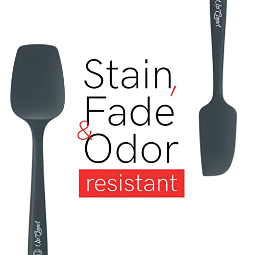 Silicone Spatula Set 600°F - High Heat Resistant Nonstick, Small and Large Kitchen Spatulas - Flexible BPA Free Professional Grade Cookware - Utensils for Cooking, Baking, Mixing(4 Pcs, Grey) - view 4