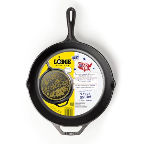 Pre-Seasoned Cast Iron Skillet, 12 Inches, Texas - view 2