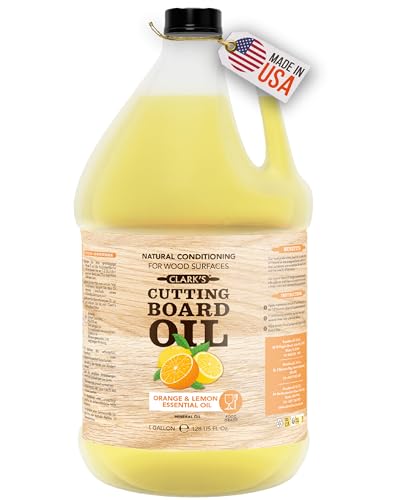 Cutting Board Oil - Food Grade Mineral Oil for Wood Cutting Board - Scented with Orange and Lemon Essential Oils - Butcher Block Conditioner - Restores All Wood - Made in USA, 1 Gallon