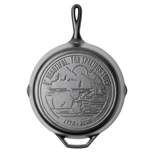 Pre-Seasoned Cast Iron Skillet, 12 Inches, Spacious Skies