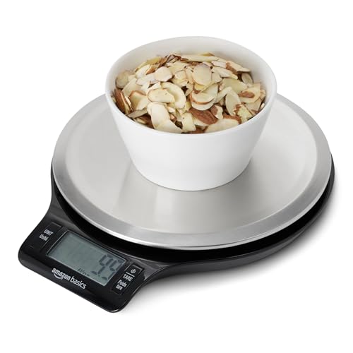 Digital Kitchen Scale with LCD Display, Tare Function, Multiple Units, Weighs up to 11 Pounds, Batteries Included, Black and Stainless Steel - view 2