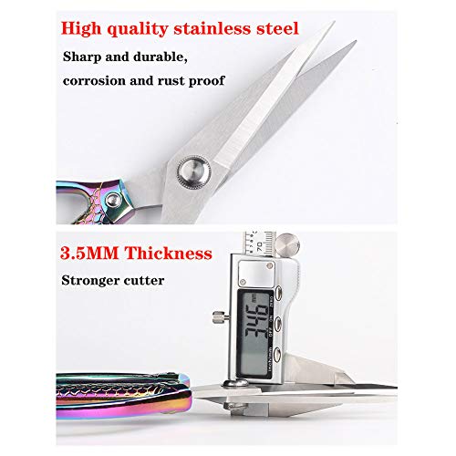 Fish pattern Powerful kitchen scissors professional Heavy Duty Multi-Purpose pretty Color rainbow Titanium Coating Forged Stainless Steel fish bones Shears Office Home scissors - view 6