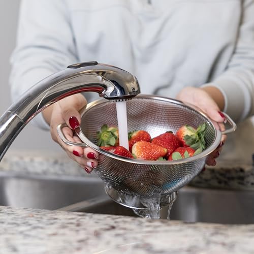 Stainless Steel Colander, Small 1 Quart Pasta Strainer With Handles - view 5