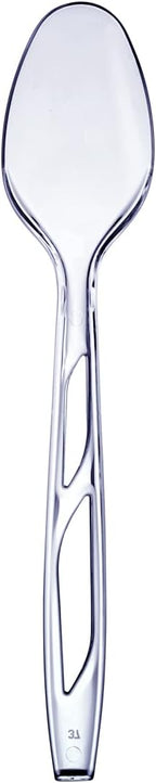 GUSTO [200 Count] Premium Heavyweight Spoons Plastic Disposable, Clear Plastic Spoons Heavy Duty, Perfect for Parties, Events, and Catering (Formerly Comfy Package)