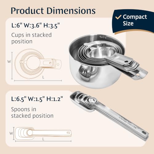 Stainless Steel Measuring Cups and Spoons Set (15 Piece Set) - view 5