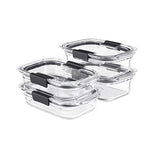 Brilliance Glass Storage Set of 4 Food Containers, Clear & Brilliance Glass Storage 3.2-Cup Food Containers with Lids, 4-Pack (8 Pieces Total), BPA Free and Leak Proof, Medium, Clear - view 2