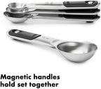Good Grips 4 Piece Stainless Steel Measuring Spoons with Magnetic Snaps, (Pack of 2) - view 3