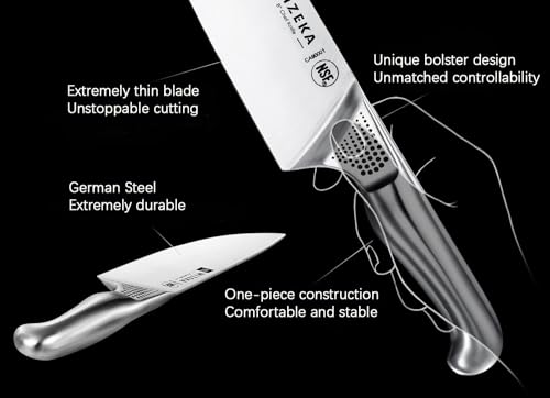 Knife Set, 15 Piece Kitchen Knife Set with Block and Sharpener - view 5