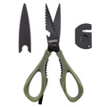 Kitchen Scissors All Purpose, Extra Sharp Kitchen Shears with Knife Sharpener & Sheath, Solid & Durable Stainless Steel Scissors with ANTI-RUST Black Titanium Plated, Dishwasher Safe – Green