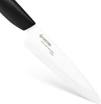 Kyocera’s Revolution 4-Piece Ceramic Knife Set: Ceramic Chef Knife For Your Cooking Needs, 7" Chef's Santoku, 5.5" Santoku, 4.5" Utility & 3" Paring Knives, Black/White