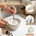 Whisks for Cooking, 3 Pack Mini Whisk for Whisking, 7"+9"+11" Tiny Stainless Steel Wire Whisk Set for Baking, Blending Eggs & Sauces, Heavy Duty Rust Proof - view 2