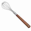 Mini Whisk 10 Inch, 304 Stainless Steel Small Wire Whisk with Walnut Wood Handle, Hand Egg Beater for Cooking, Baking, Mixing Eggs, Coffee, Sauces, Dressing and Gravy, 1 Count