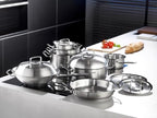 Original-Profi Collection Stainless Steel 9.6 Quart Tall Stock Pot with Metal Lid - view 2