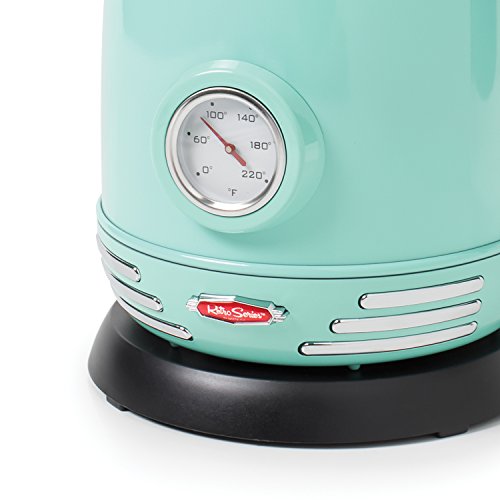 RWK150AQ Retro Stainless Steel Electric Water Kettle, Holds 1.7 Liters, Boil-Dry Protection, 360-Degree Rotating Base, Water Level Indicator Window, Perfect For Tea, Hot Chocolate, Coffee - view 3