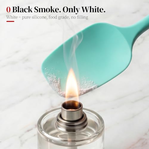 600ºF Heat Resistant Silicone Spoon Spatula Set of 3, Aqua Sky - view 5
