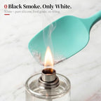 600ºF Heat Resistant Silicone Spoon Spatula Set of 3, Aqua Sky - view 5