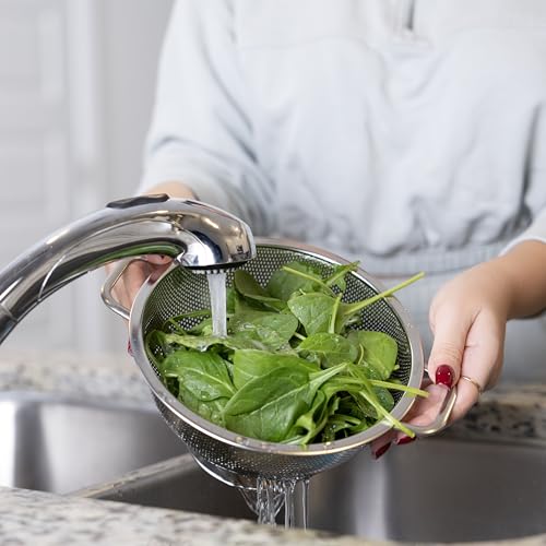 Stainless Steel Colander, Small 1 Quart Pasta Strainer With Handles - view 4