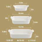 Sweejar Baking Pans Set, Ceramic 9x13 Baking Dish with Handle, Rectangular Casserole Dishes for Oven, Bakeware Sets of 3, Durable Lasagna Pan Deep for Kitchen, Banquet, Wedding Gift(Jade)