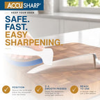 Knife Sharpener, Ergonomic Comfortable Handle, Compact & Easy to Use, Restore and Hone Straight & Serrated Knives, White - view 2
