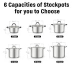 5 Quart Stainless Steel Small Stock Pot with Lid - view 2