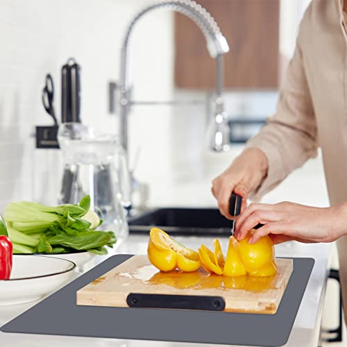 Extra Thick Silicone Mats for Kitchen Counter, 23.6"x15.7", Grey - view 3