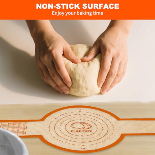 Silicone Bread Sling for Dutch Oven Liner, Non Stick 2 PCS, Easy Clean Reusable Silicone Baking Mat with Long Handles, Easy to Transfer Sourdough Bread, Orange - view 4