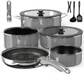 Pro Ceramic Pots and Pans Set & 2026 Upgraded Hybrid 3-Ply Stainless Steel Frypan, 2X Non Stick, High Heat Sear, PFAS PTFE PFOA Free Non Toxic Induction Cookware,Removable Handle,Oven Safe,12PC