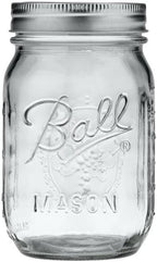 Ball Regular Mouth Glass Mason Jars with Lids and Bands, Used for Canning (Pint, 16 Ounce (Pack of 4))