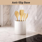 Ceramic Utensil Holder for Kitchen Counter w/ Anti-Slip Base 5.5"W x 6.5"H - view 4