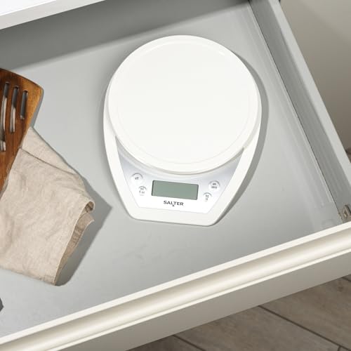 Digital Electronic Kitchen Scales - 2 Litre Dual Pour Mixing Bowl, Perfect for Cooking, Baking, Food/Liquid Weighing, Easy Read Display, Metric/Imperial, 15 Year - White with White Bowl - view 7
