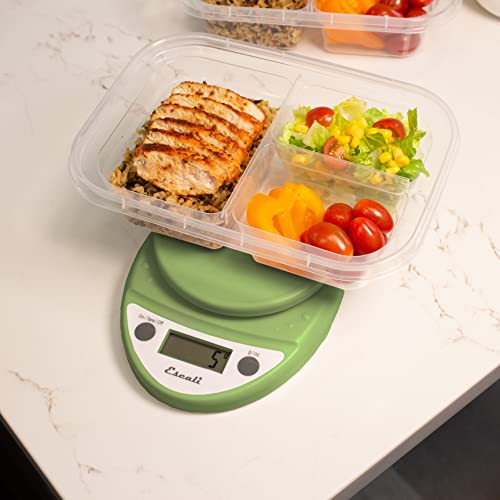 Primo Digital Food Scale Multi-Functional Kitchen Scale and Baking Scale for Precise Weight Measuring and Portion Control, 8.5 x 6 x 1.5 inches, Tarragon Green - view 4