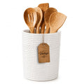 Handcrafted Cooking Utensil Holder, Extra-Large Crock, White