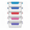 Glass Food Storage Containers with Lids, Meal Prep, Lunch, 5 Piece