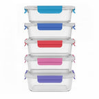 Glass Food Storage Containers with Lids, Meal Prep, Lunch, 5 Piece