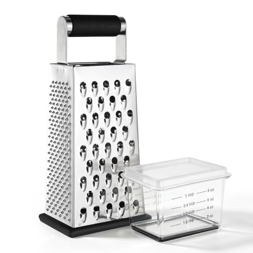 Cheese Grater with Container Stainless Steel Black