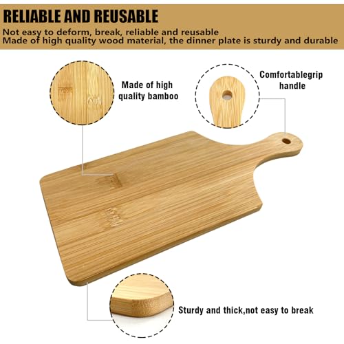 24 Pack Wooden Cheese Cutting Boards,Mini Charcuterie Board Set for Laser Engraving Blanks,Small Charcuterie Boards with Handle,Bulk Wood Cutting Board - view 3