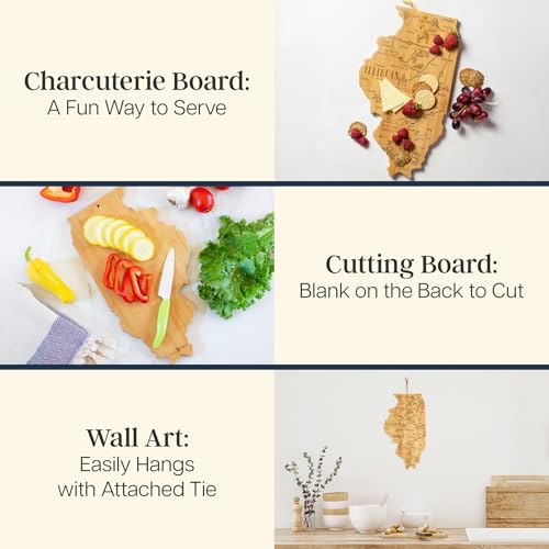 Destination Illinois State Shaped Cutting Board - view 2