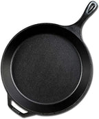 15 Inch Cast Iron Pre-Seasoned Skillet with Tempered Glass Lid - view 3