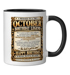 October Birthday King Born October Man Front Page Newspaper Ceramic Mug, Black/White, 11oz - view 2