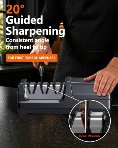 3-Stage Electric Knife Sharpener for Dull Straight-Edge Kitchen Knives - view 3