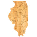 Destination Illinois State Shaped Cutting Board
