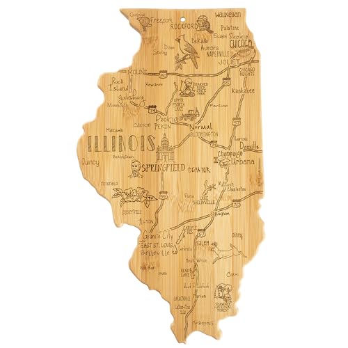 Destination Illinois State Shaped Cutting Board