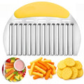 Large Crinkle Cutter, Stainless Steel Vegetable Wavy Chopper