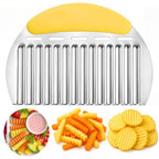 Large Crinkle Cutter, Stainless Steel Vegetable Wavy Chopper