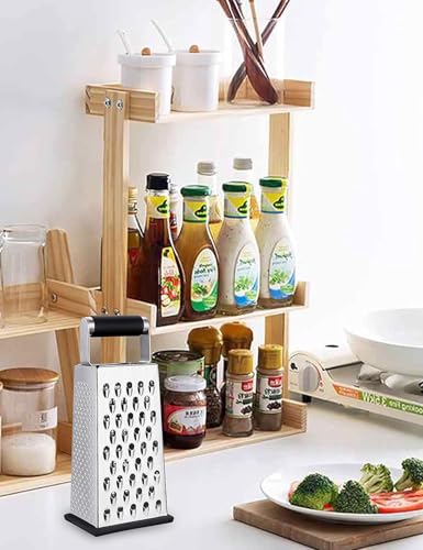 Cheese Grater, 4-Sided Stainless Steel Box Grater, Food Shredder for Cheese, Parmesan, Vegetable - view 3
